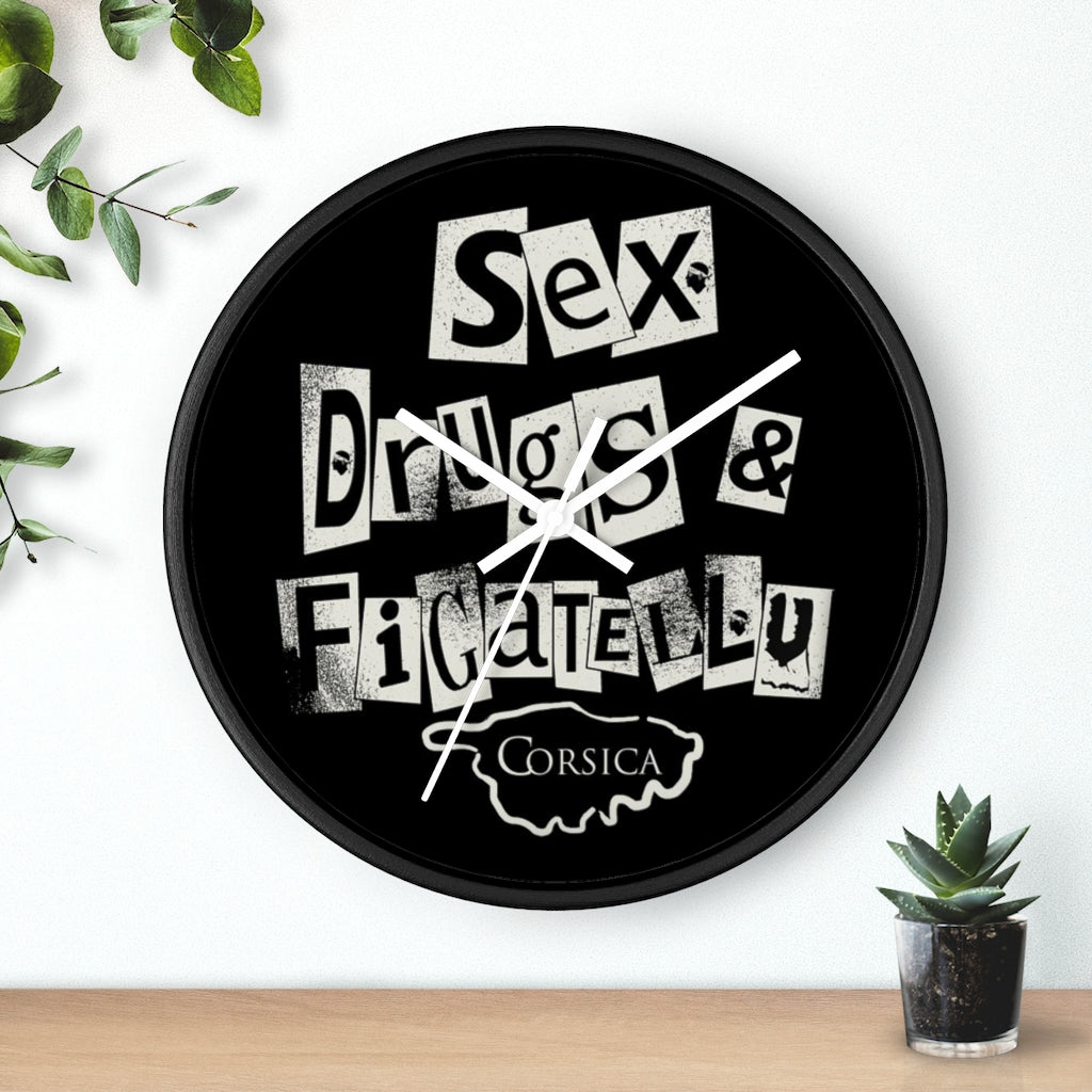 horloge Sex, Drugs & Figatellu - Ochju Ochju Printify Home Decor horloge Sex, Drugs & Figatellu