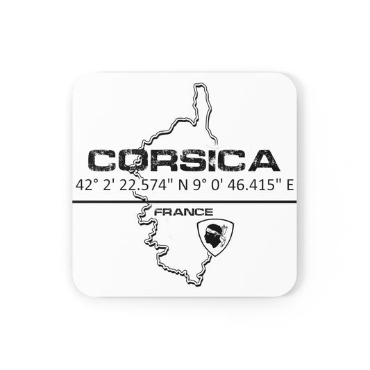 Dessous de verre en liège GPS Corsica - Ochju Ochju Cork / 3.75" × 3.75" / Square Printify Home Decor Dessous de verre en liège GPS Corsica