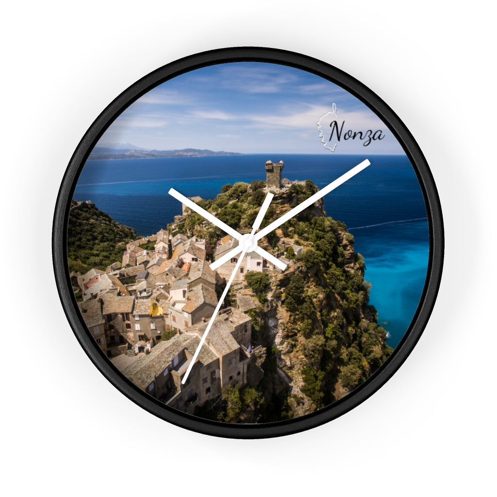 horloge Nonza Corsica - Ochju Ochju Black / White / 10" Printify Home Decor horloge Nonza Corsica