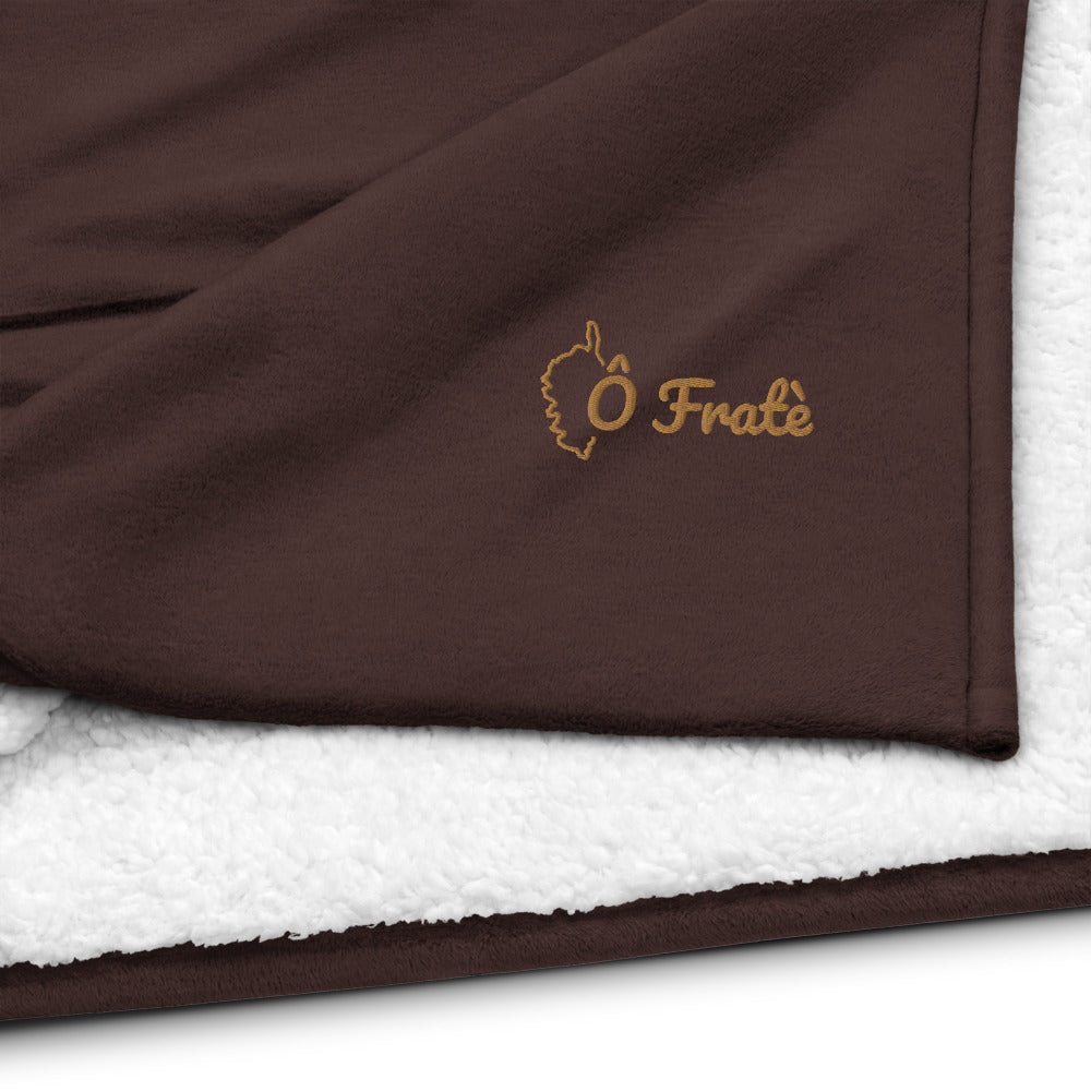 Couverture sherpa Premium Brodée Ô Fratè - Ochju Ochju Fireside Brown Ochju Couverture sherpa Premium Brodée Ô Fratè