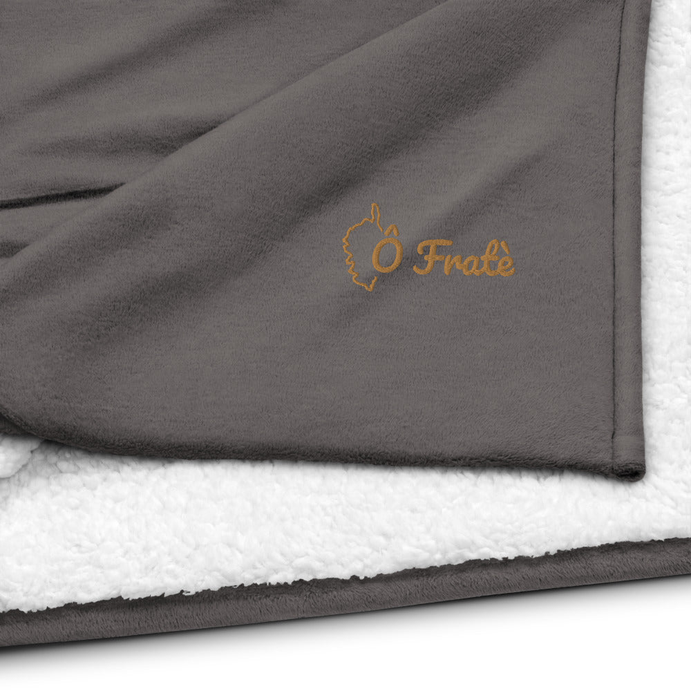 Couverture sherpa Premium Brodée Ô Fratè - Ochju Ochju Gris Chiné Ochju Couverture sherpa Premium Brodée Ô Fratè