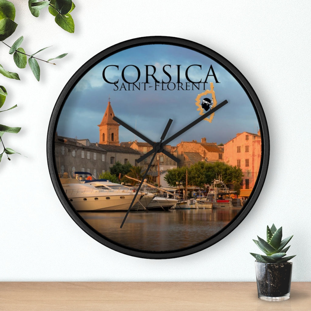 horloge murale St-Florent Corsica - Ochju Ochju Printify Home Decor horloge murale St-Florent Corsica