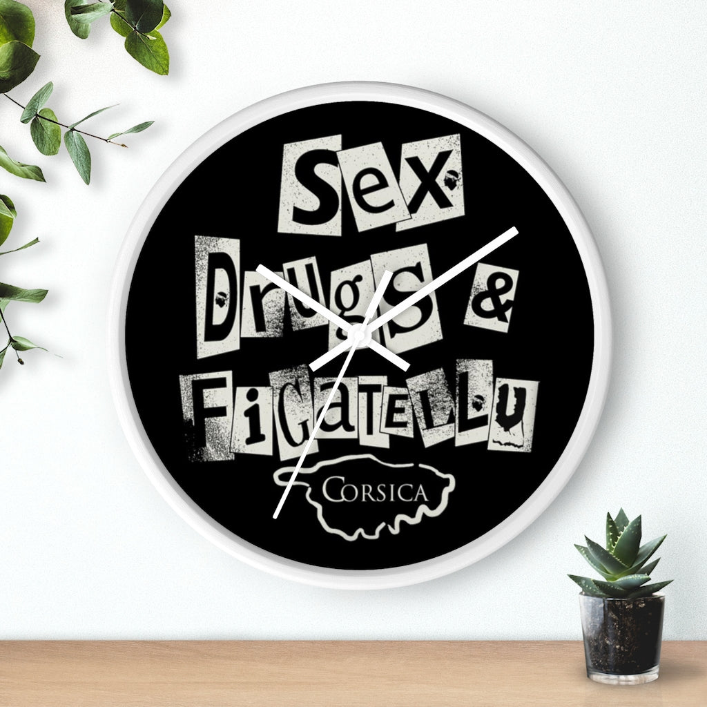horloge Sex, Drugs & Figatellu - Ochju Ochju Printify Home Decor horloge Sex, Drugs & Figatellu