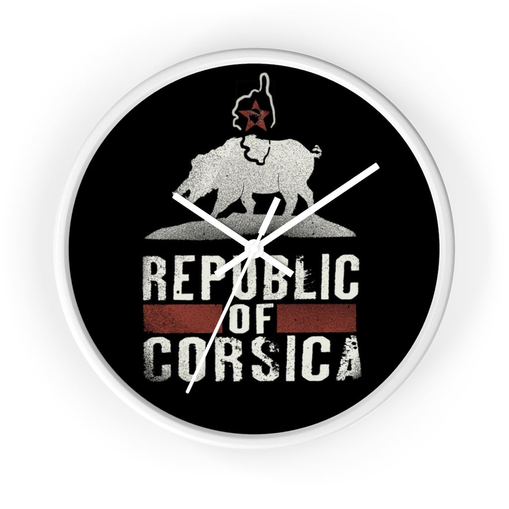 horloge Republic of Corsica - Ochju Ochju White / White / 10" Printify Home Decor horloge Republic of Corsica