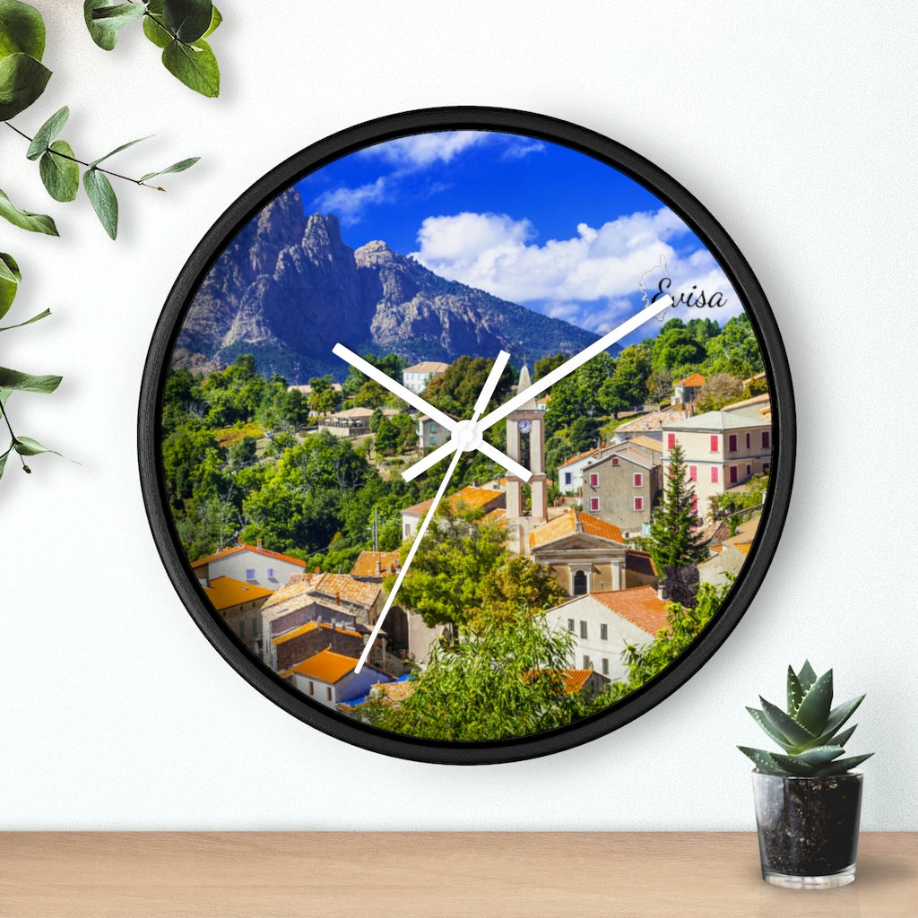 horloge murale Evisa Corsica - Ochju Ochju Printify Home Decor horloge murale Evisa Corsica