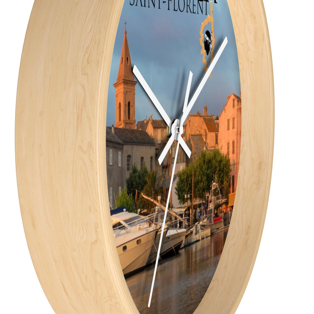 horloge murale St-Florent Corsica - Ochju Ochju Printify Home Decor horloge murale St-Florent Corsica