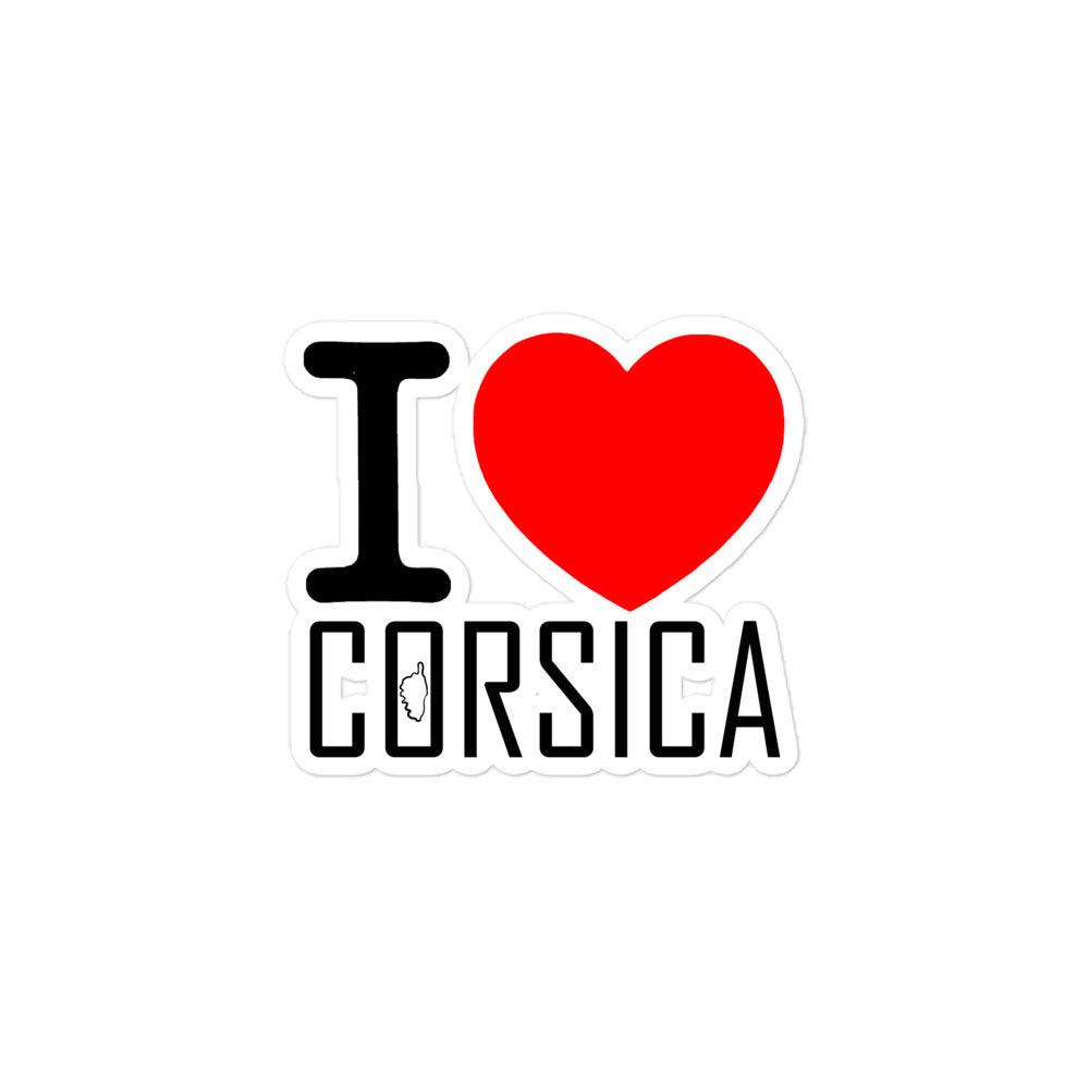 Autocollants découpés I Love Corsica - Ochju Ochju 3 x 3 souvenirdefrance Souvenirs de Corse Autocollants découpés I Love Corsica