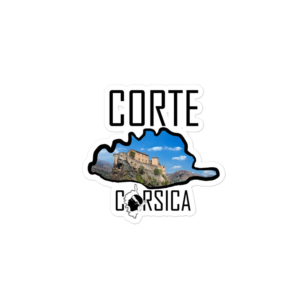 Autocollants découpés Corte Corsica - Ochju Ochju 3 x 3 souvenirdefrance Souvenirs de Corse Autocollants découpés Corte Corsica