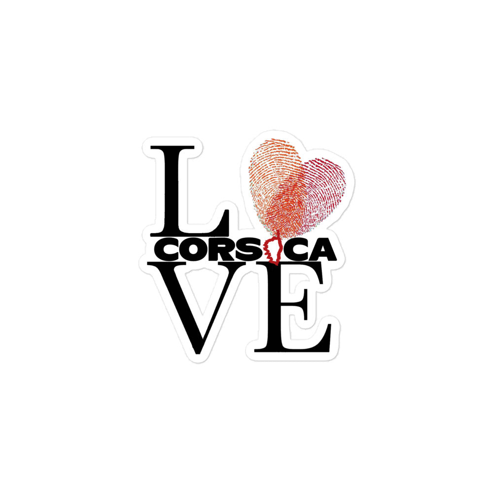 Autocollants découpés I Love Corsica - Ochju Ochju 3 x 3 souvenirdefrance Souvenirs de Corse Autocollants découpés I Love Corsica