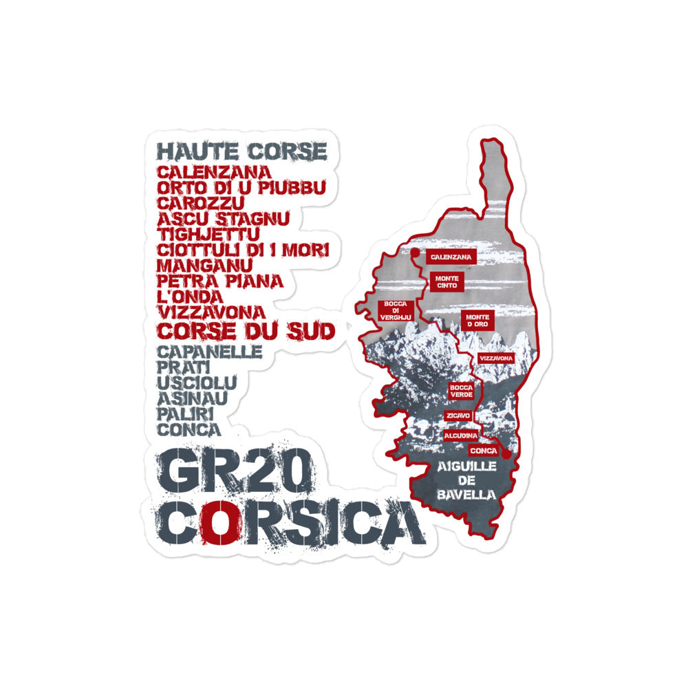 Autocollants découpés GR20 Corsica - Ochju Ochju 4x4 souvenirdefrance Souvenirs de Corse Autocollants découpés GR20 Corsica