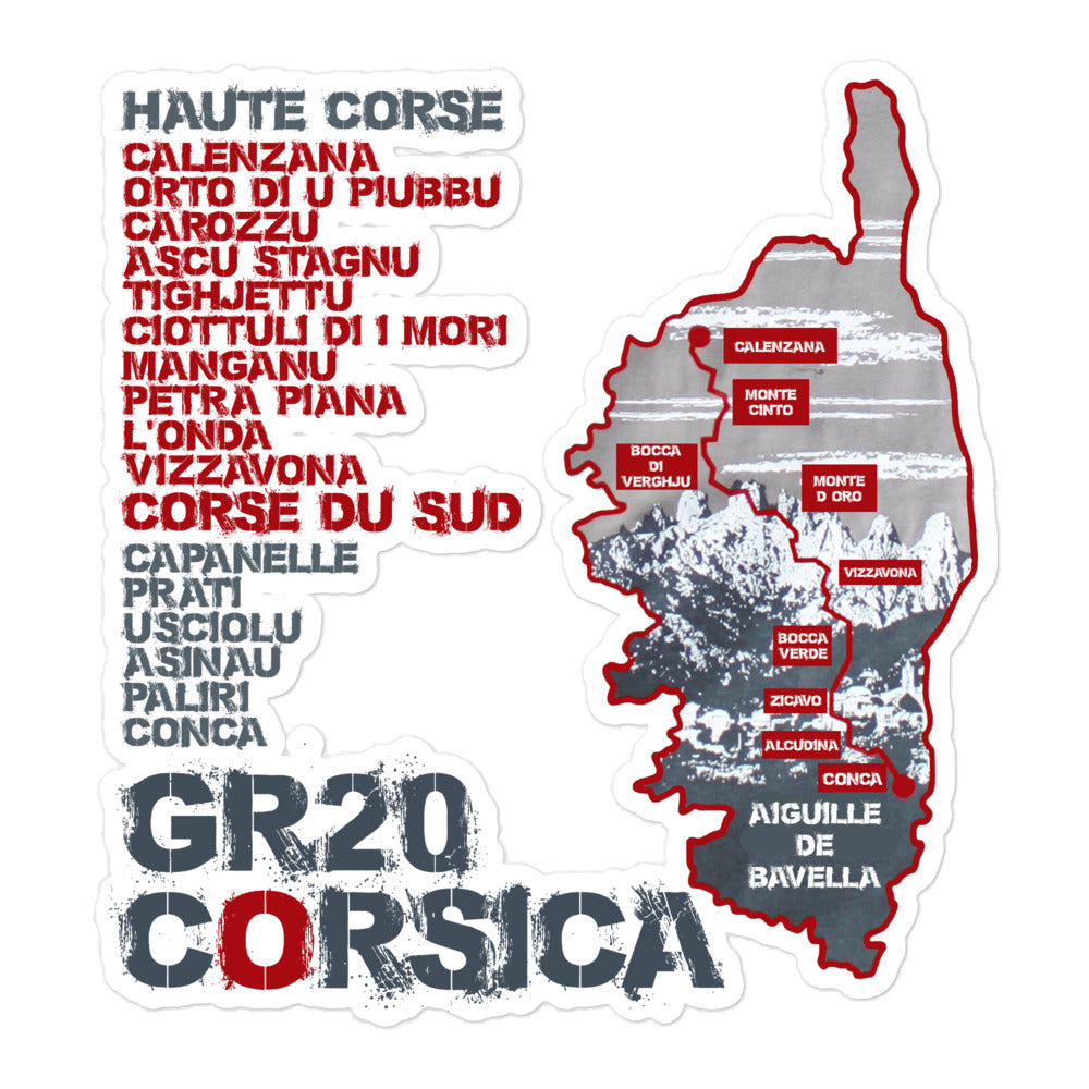 Autocollants découpés GR20 Corsica - Ochju Ochju 5.5x5.5 souvenirdefrance Souvenirs de Corse Autocollants découpés GR20 Corsica