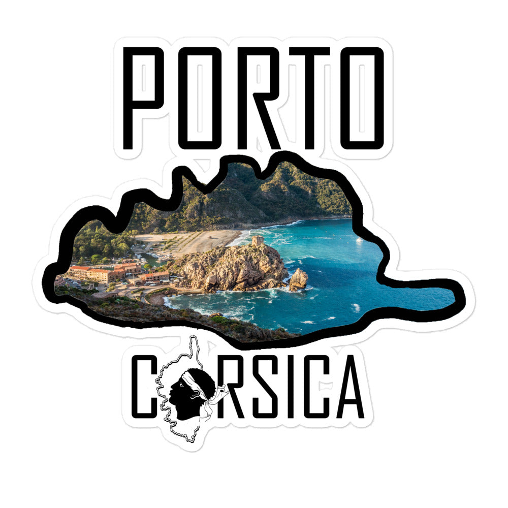 Autocollants découpés Porto Corsica - Ochju Ochju 5.5x5.5 souvenirdefrance Souvenirs de Corse Autocollants découpés Porto Corsica