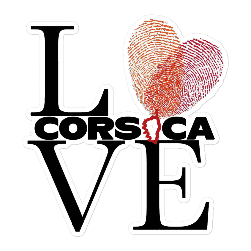 Autocollants découpés I Love Corsica - Ochju Ochju 5.5x5.5 souvenirdefrance Souvenirs de Corse Autocollants découpés I Love Corsica