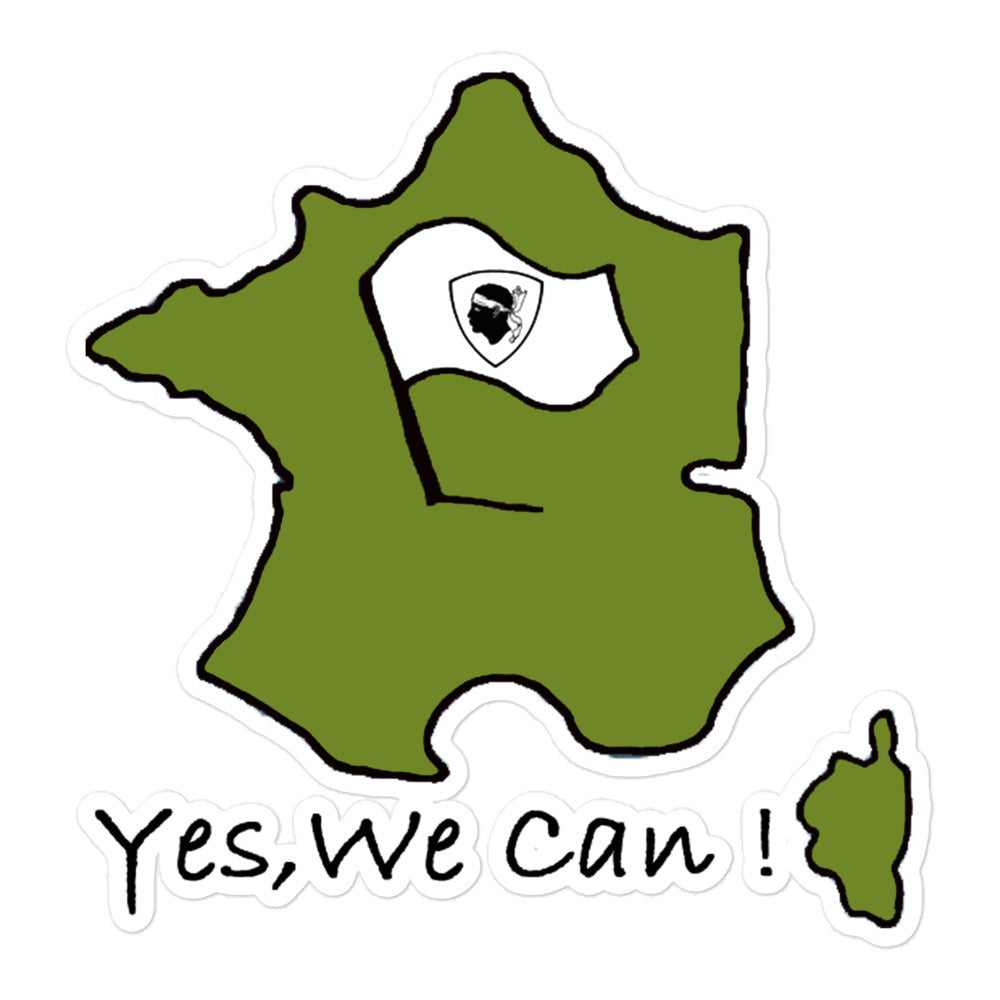 Autocollants découpés Yes We Can ! - Ochju Ochju 5.5″×5.5″ Ochju Souvenirs de Corse Autocollants découpés Yes We Can !