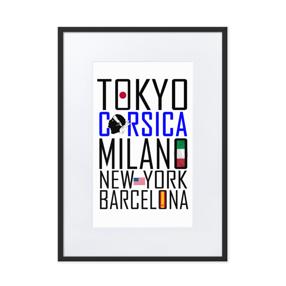 Poster, Tokyo, Corsica ... Encadré