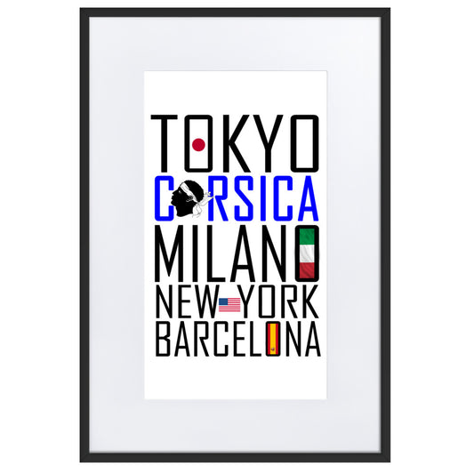 Poster, Tokyo, Corsica ... Encadré