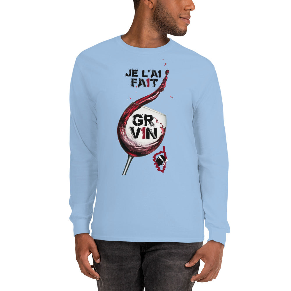 T-shirt GR Vin Corsica à manches longues - Ochju Ochju Bleu Clair / S Ochju Souvenirs de Corse T-shirt GR Vin Corsica à manches longues
