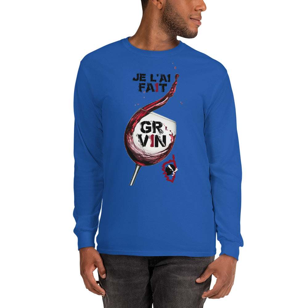 T-shirt GR Vin Corsica à manches longues - Ochju Ochju Bleu Roi / S Ochju Souvenirs de Corse T-shirt GR Vin Corsica à manches longues
