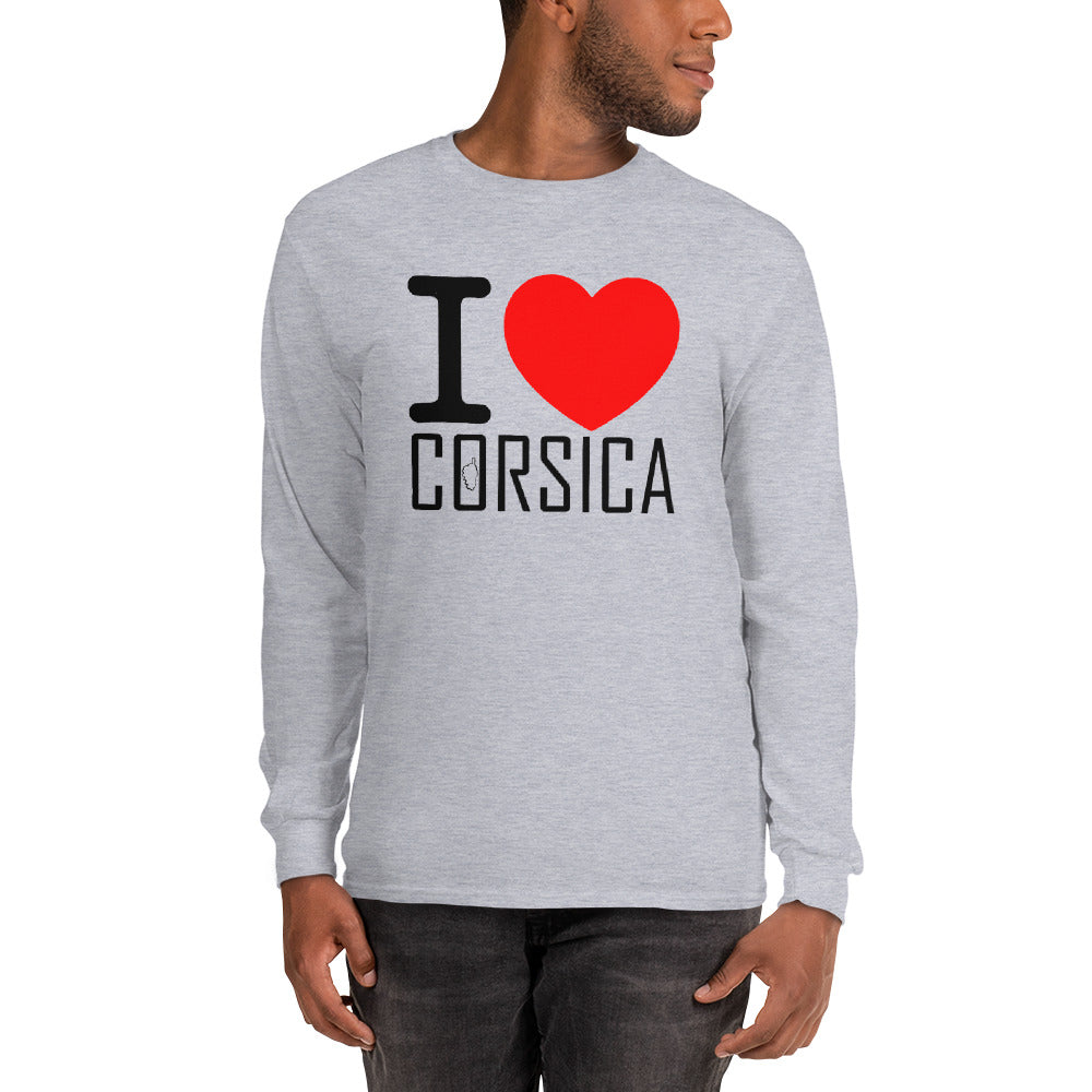 T-shirt I Love Corsica à manches longues - Ochju Ochju Gris Sport / S Ochju Souvenirs de Corse T-shirt I Love Corsica à manches longues