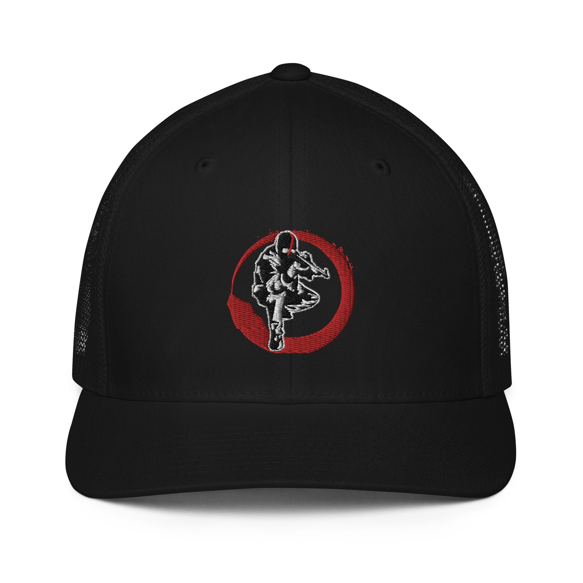 Casquette avec arrière en maille Ribellu contour rouge - Ochju Ochju Noir Ochju Casquette avec arrière en maille Ribellu contour rouge