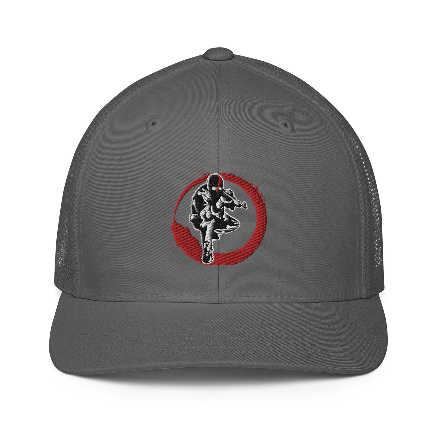 Casquette avec arrière en maille Ribellu contour rouge - Ochju Ochju Anthracite Ochju Casquette avec arrière en maille Ribellu contour rouge