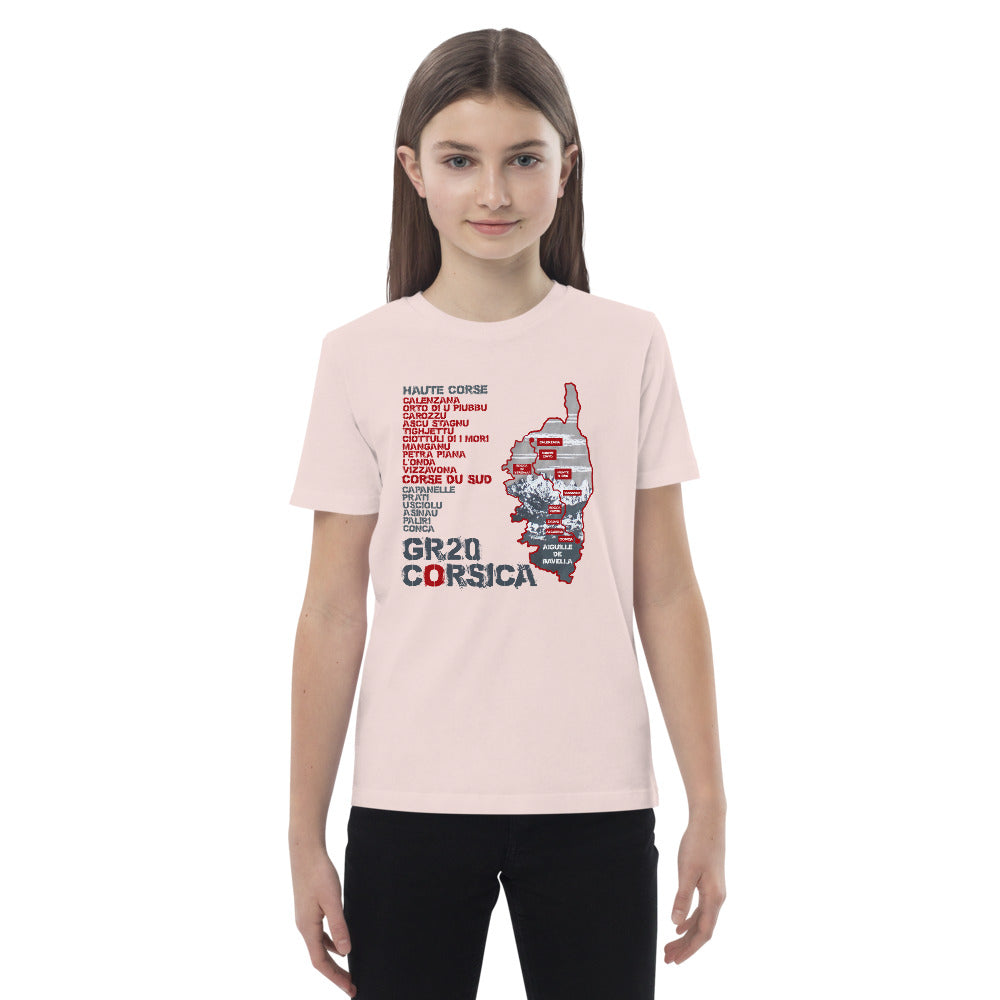 T-shirt en coton bio enfant GR20 Corsica - Ochju Ochju Candy Pink / 3-4 Ochju Souvenirs de Corse T-shirt en coton bio enfant GR20 Corsica
