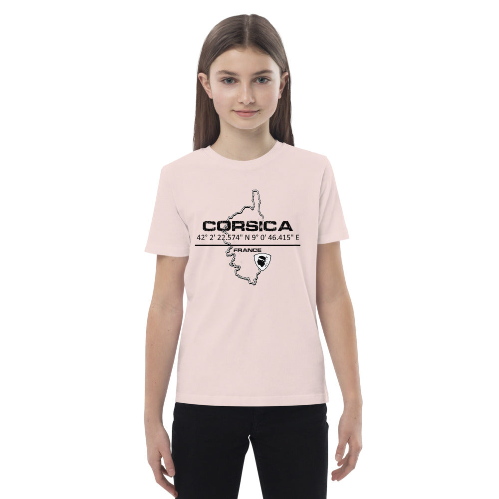T-shirt en coton bio enfant GPS Corsica - Ochju Ochju Candy Pink / 3-4 Ochju Souvenirs de Corse T-shirt en coton bio enfant GPS Corsica