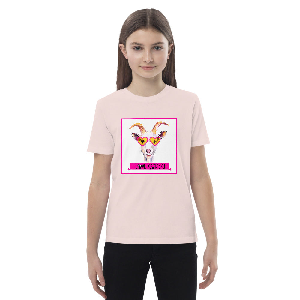 T-shirt en coton bio enfant I Love Corsica - Ochju Ochju Candy Pink / 3-4 Ochju Souvenirs de Corse T-shirt en coton bio enfant I Love Corsica