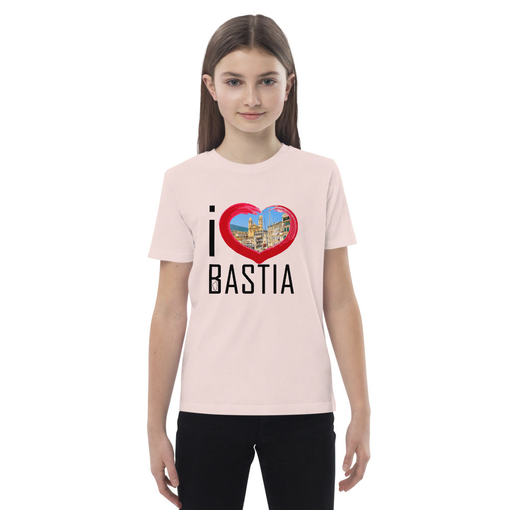 T-shirt en coton bio enfant I Love Bastia - Ochju Ochju Candy Pink / 3-4 Ochju Souvenirs de Corse T-shirt en coton bio enfant I Love Bastia