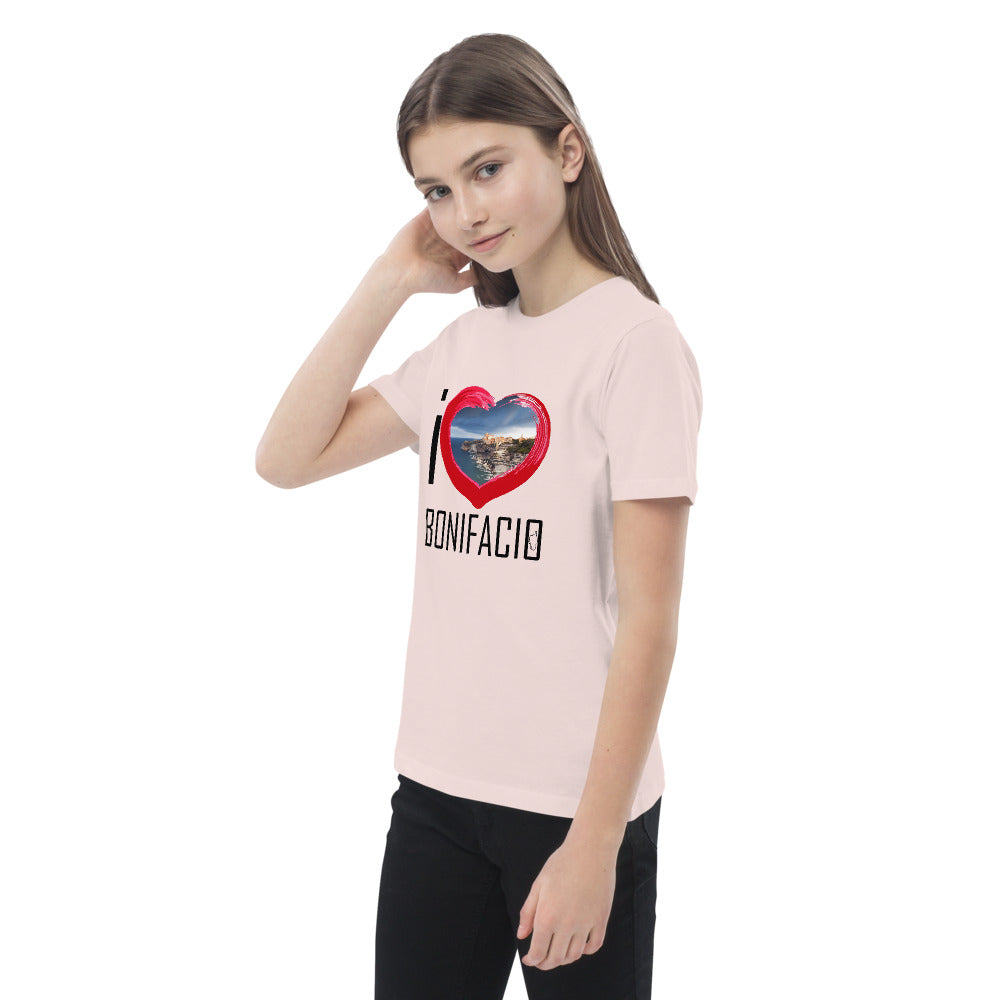 T-shirt en coton bio enfant I Love Bonifacio - Ochju Ochju Ochju Souvenirs de Corse T-shirt en coton bio enfant I Love Bonifacio
