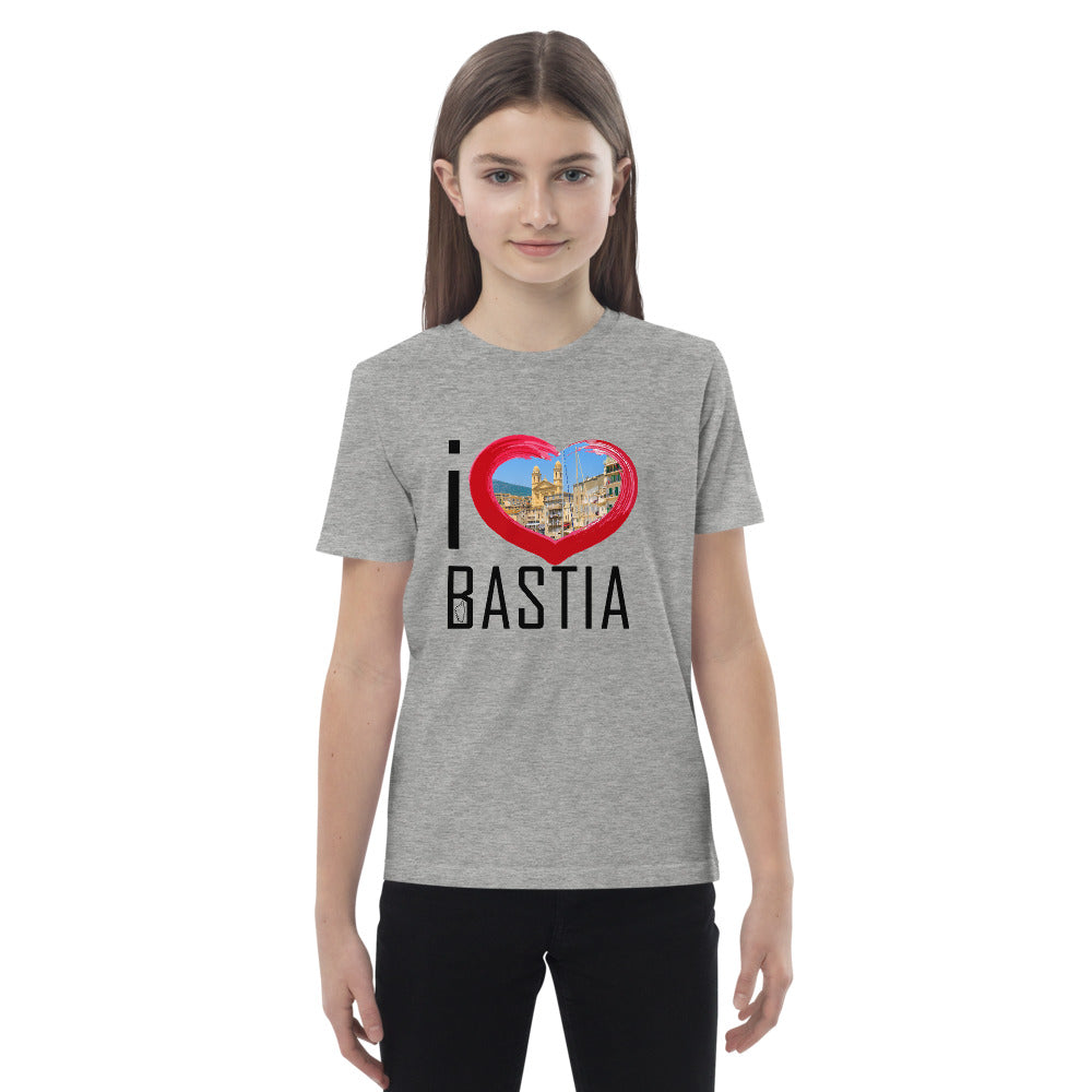 T-shirt en coton bio enfant I Love Bastia - Ochju Ochju Gris Chiné / 3-4 Ochju Souvenirs de Corse T-shirt en coton bio enfant I Love Bastia