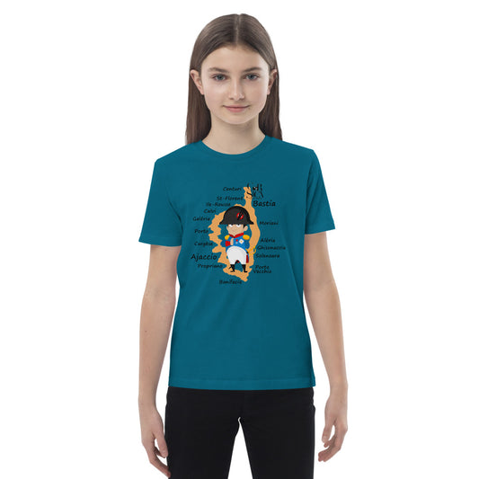 T-shirt en coton bio enfant Napoléon Corse - Ochju Ochju Ocean Depth / 3-4 Ochju Souvenirs de Corse T-shirt en coton bio enfant Napoléon Corse
