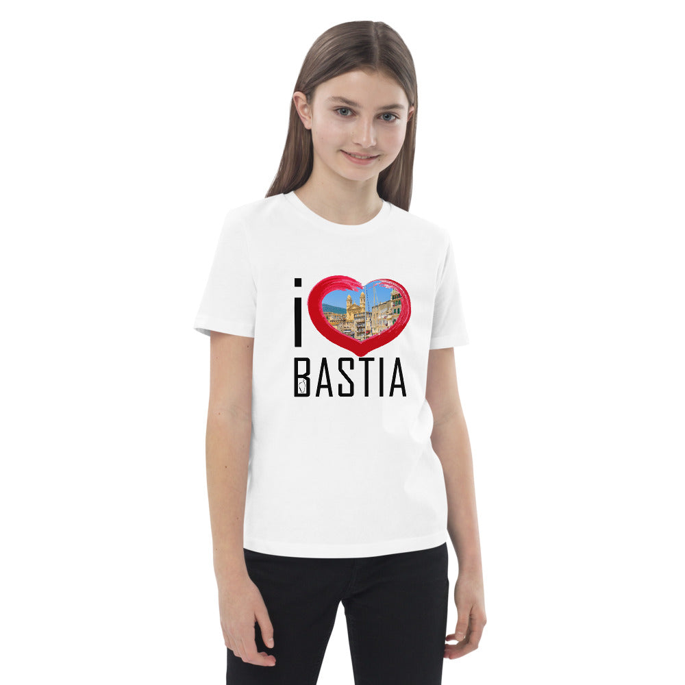 T-shirt en coton bio enfant I Love Bastia - Ochju Ochju Ochju Souvenirs de Corse T-shirt en coton bio enfant I Love Bastia