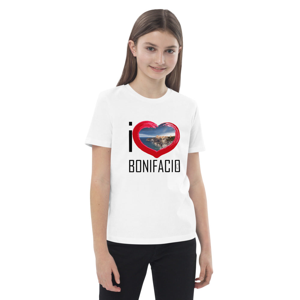 T-shirt en coton bio enfant I Love Bonifacio - Ochju Ochju Ochju Souvenirs de Corse T-shirt en coton bio enfant I Love Bonifacio