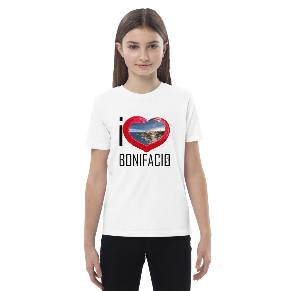 T-shirt en coton bio enfant I Love Bonifacio - Ochju Ochju Blanc / 3-4 Ochju Souvenirs de Corse T-shirt en coton bio enfant I Love Bonifacio
