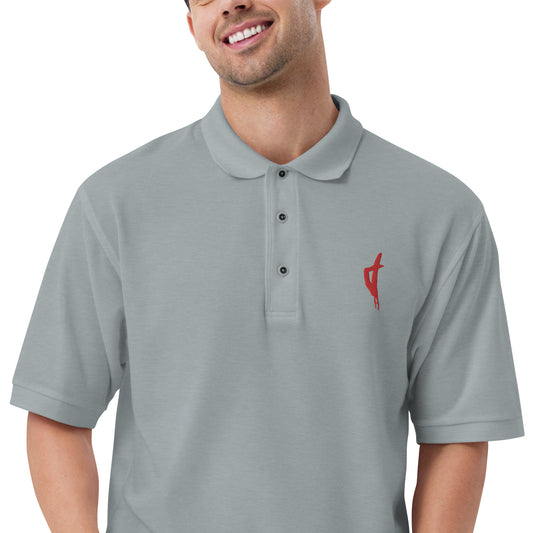 Polo Brodé Homme Corse Rouge