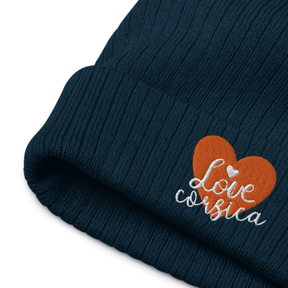 Bonnet à revers recyclé Love Corsica
