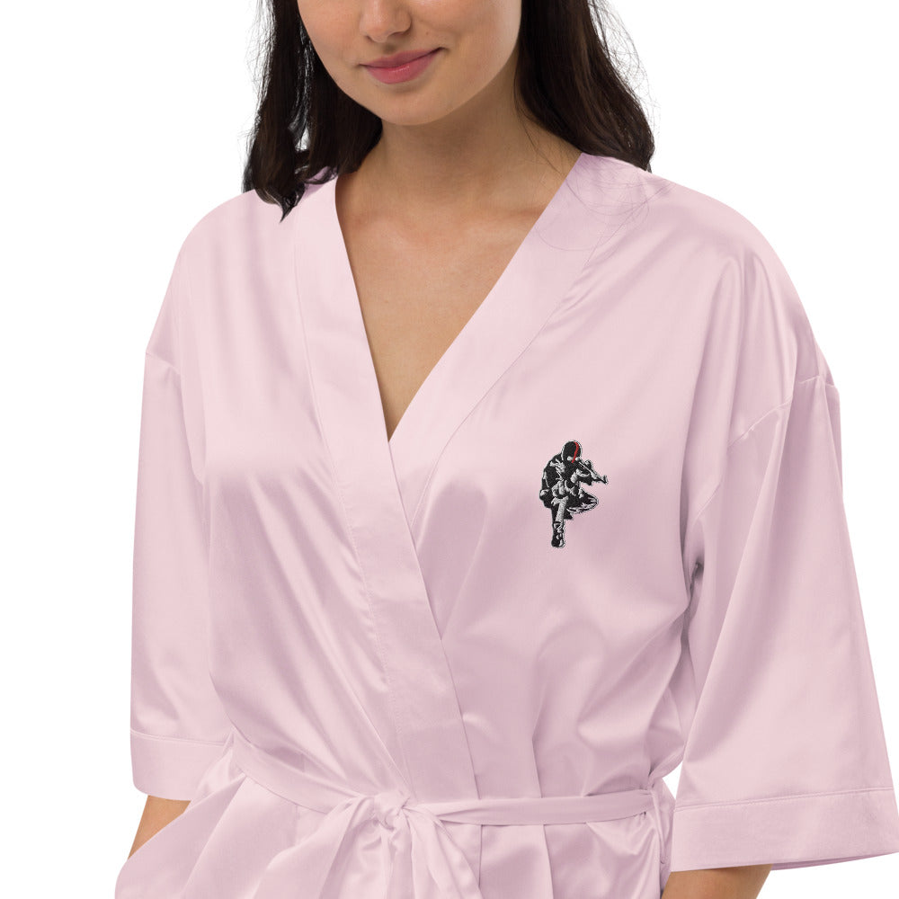 Peignoir en satin Ribellu - Ochju Ochju Rose Clair / XS/S Ochju Peignoir en satin Ribellu