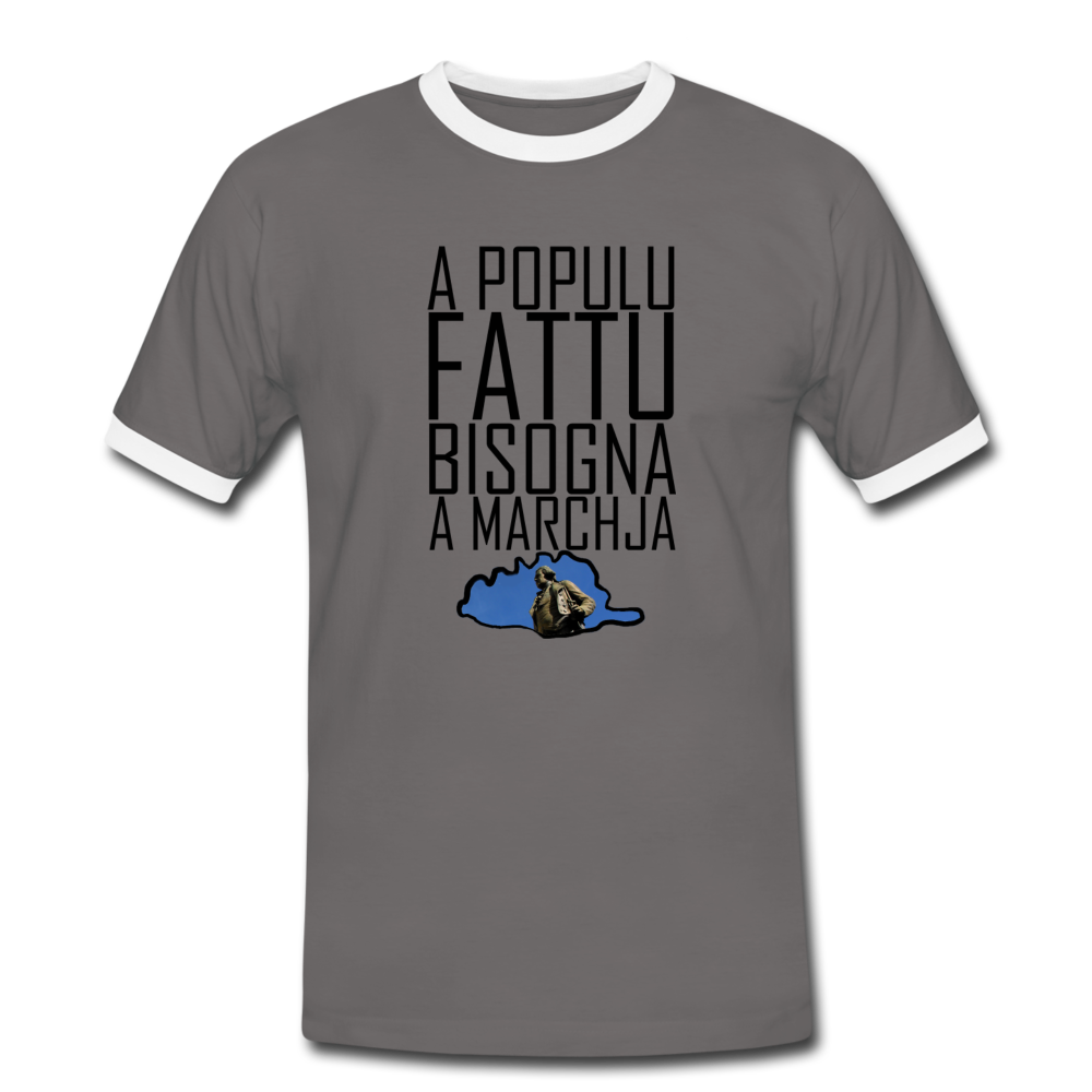 T-shirt Sport A Populu Fattu - Ochju Ochju gris souris/blanc / M SPOD T-shirt contrasté Homme T-shirt Sport A Populu Fattu