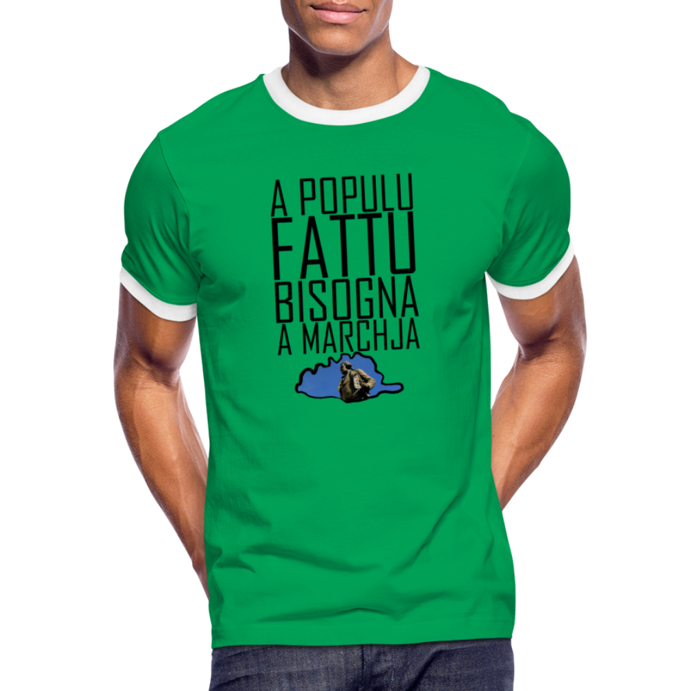 T-shirt Sport A Populu Fattu - Ochju Ochju vert/blanc / M SPOD T-shirt contrasté Homme T-shirt Sport A Populu Fattu