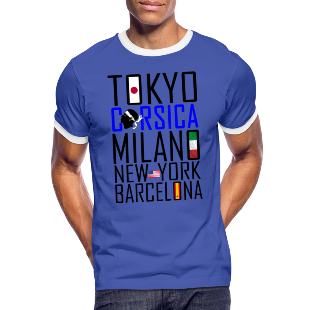 T-shirt Sport Tokyo, Corsica - Ochju Ochju bleu/blanc / M SPOD T-shirt contrasté Homme T-shirt Sport Tokyo, Corsica