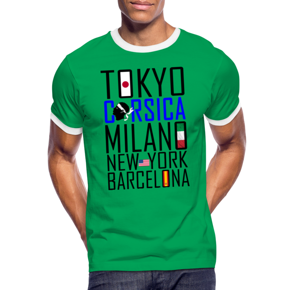 T-shirt Sport Tokyo, Corsica - Ochju Ochju vert/blanc / M SPOD T-shirt contrasté Homme T-shirt Sport Tokyo, Corsica