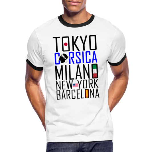 T-shirt Sport Tokyo, Corsica - Ochju Ochju blanc/noir / M SPOD T-shirt contrasté Homme T-shirt Sport Tokyo, Corsica