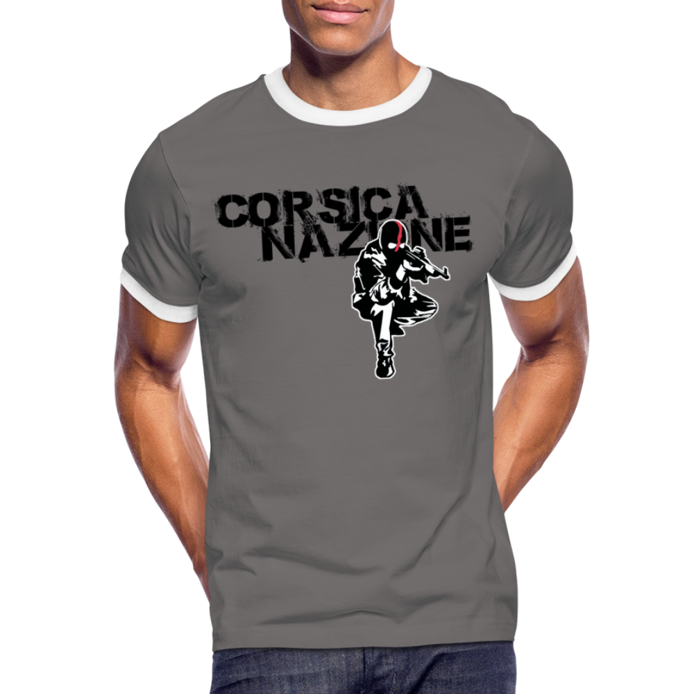 T-shirt Sport Corsica Nazione Ribellu - Ochju Ochju gris souris/blanc / M SPOD T-shirt contrasté Homme T-shirt Sport Corsica Nazione Ribellu