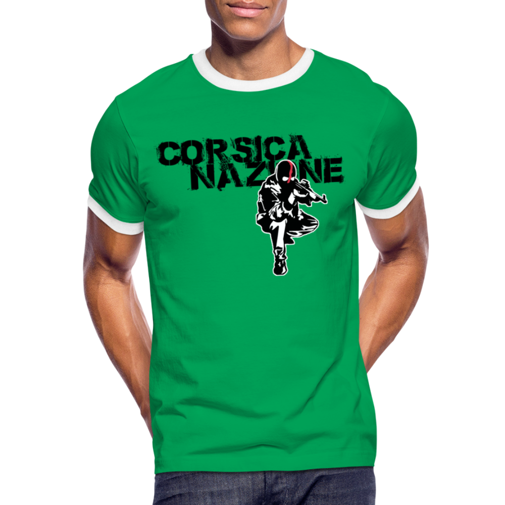 T-shirt Sport Corsica Nazione Ribellu - Ochju Ochju vert/blanc / M SPOD T-shirt contrasté Homme T-shirt Sport Corsica Nazione Ribellu
