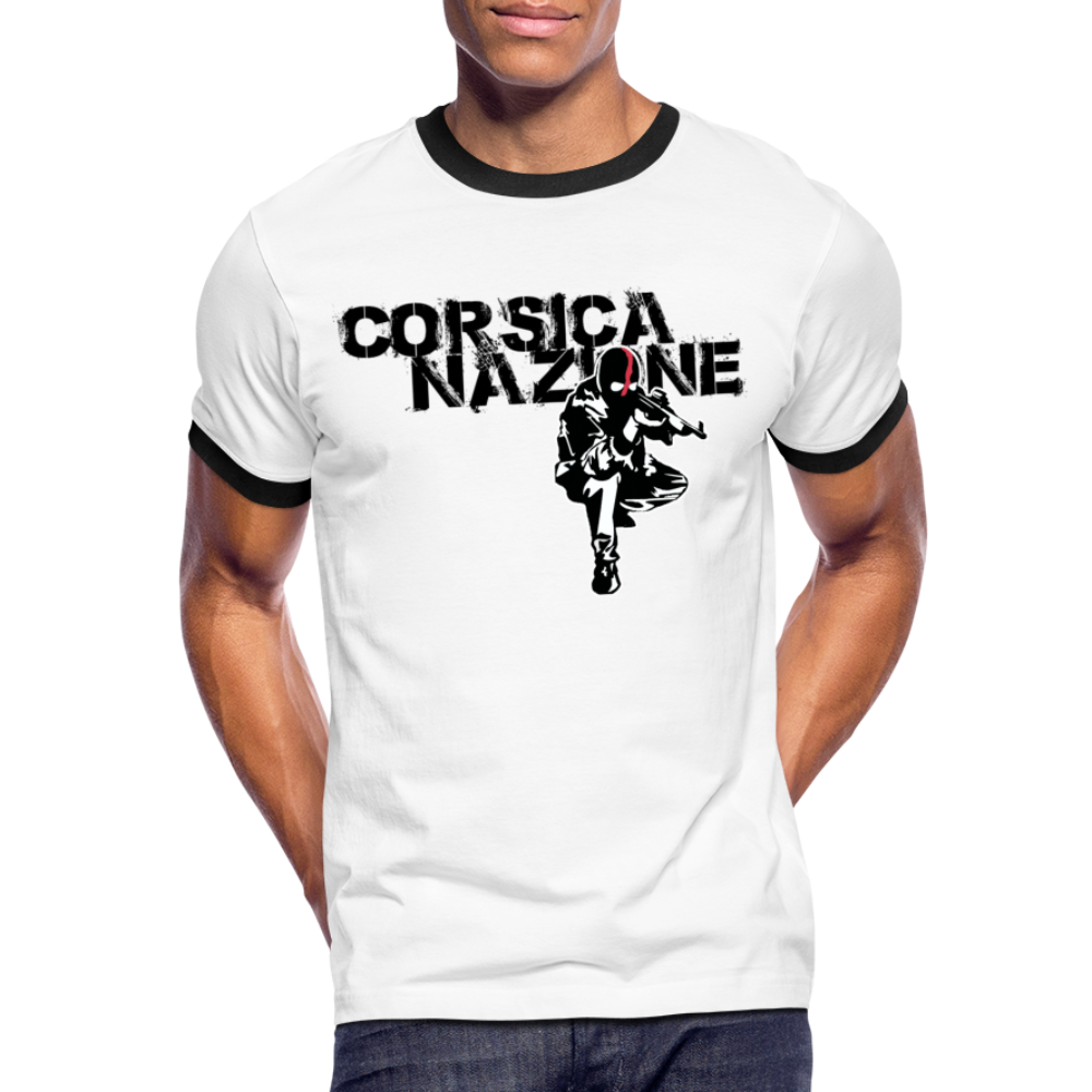 T-shirt Sport Corsica Nazione Ribellu - Ochju Ochju blanc/noir / M SPOD T-shirt contrasté Homme T-shirt Sport Corsica Nazione Ribellu
