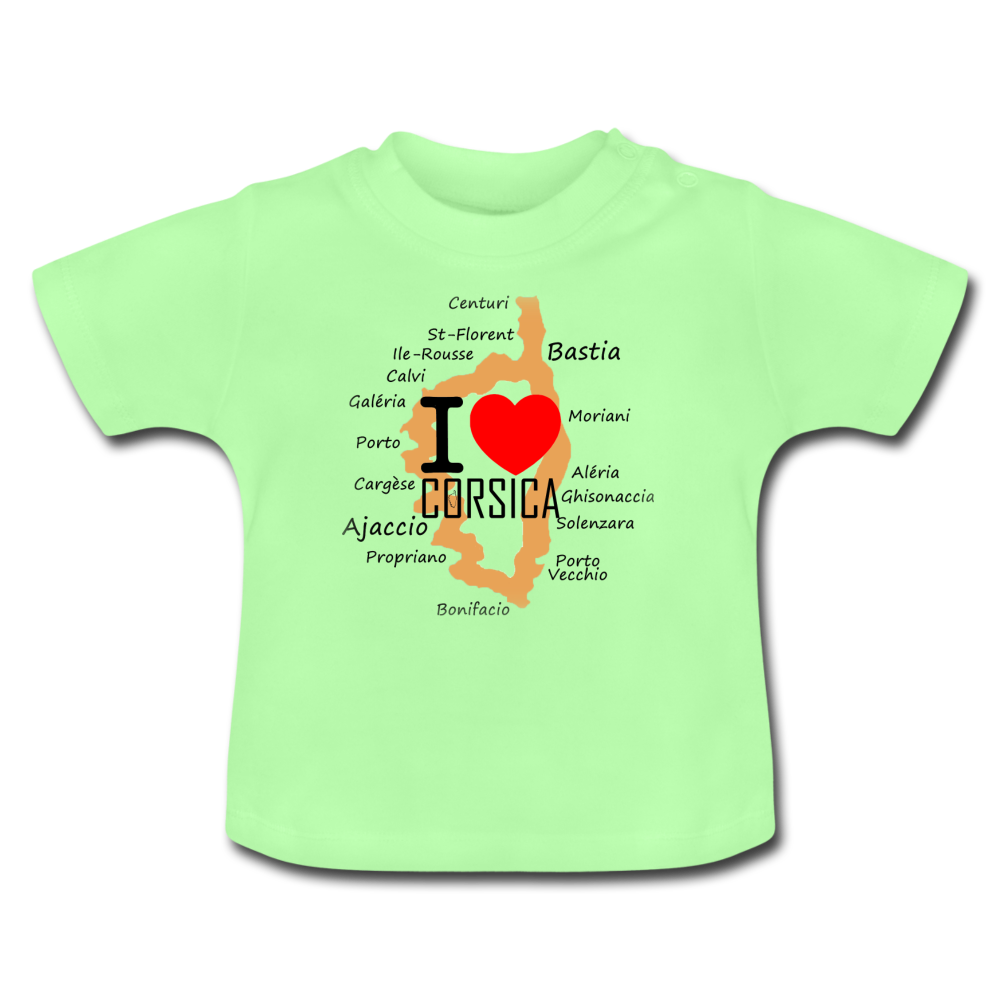 T-shirt Bébé I Love Corsica - Ochju Ochju vert menthe / 3-6 mois SPOD T-shirt Bébé T-shirt Bébé I Love Corsica