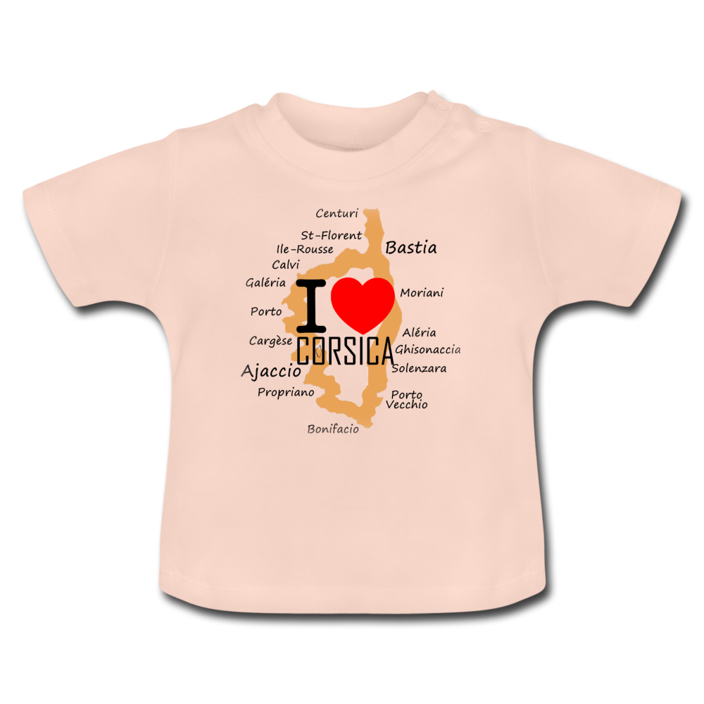 T-shirt Bébé I Love Corsica - Ochju Ochju rose cristal / 3-6 mois SPOD T-shirt Bébé T-shirt Bébé I Love Corsica