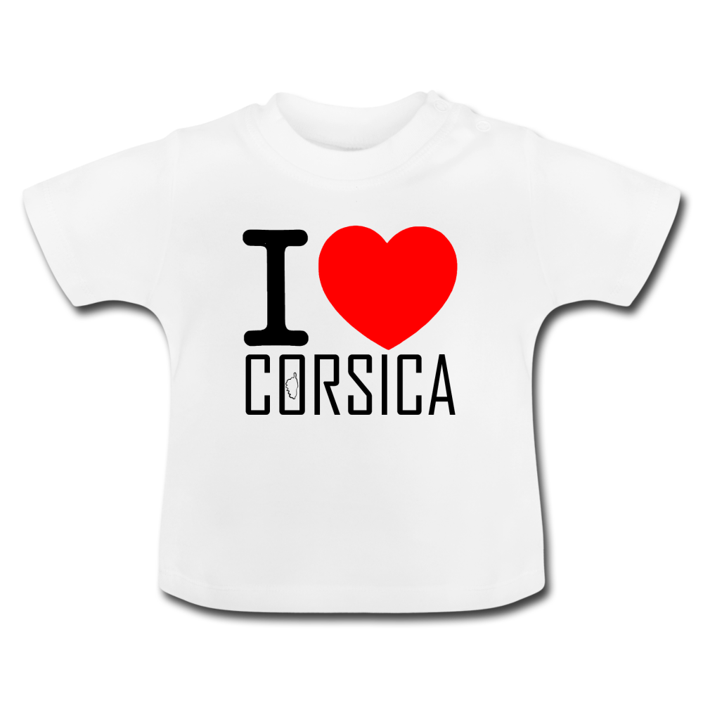 T-shirt Bébé I Love Corsica - Ochju Ochju blanc / 3-6 mois SPOD T-shirt Bébé T-shirt Bébé I Love Corsica