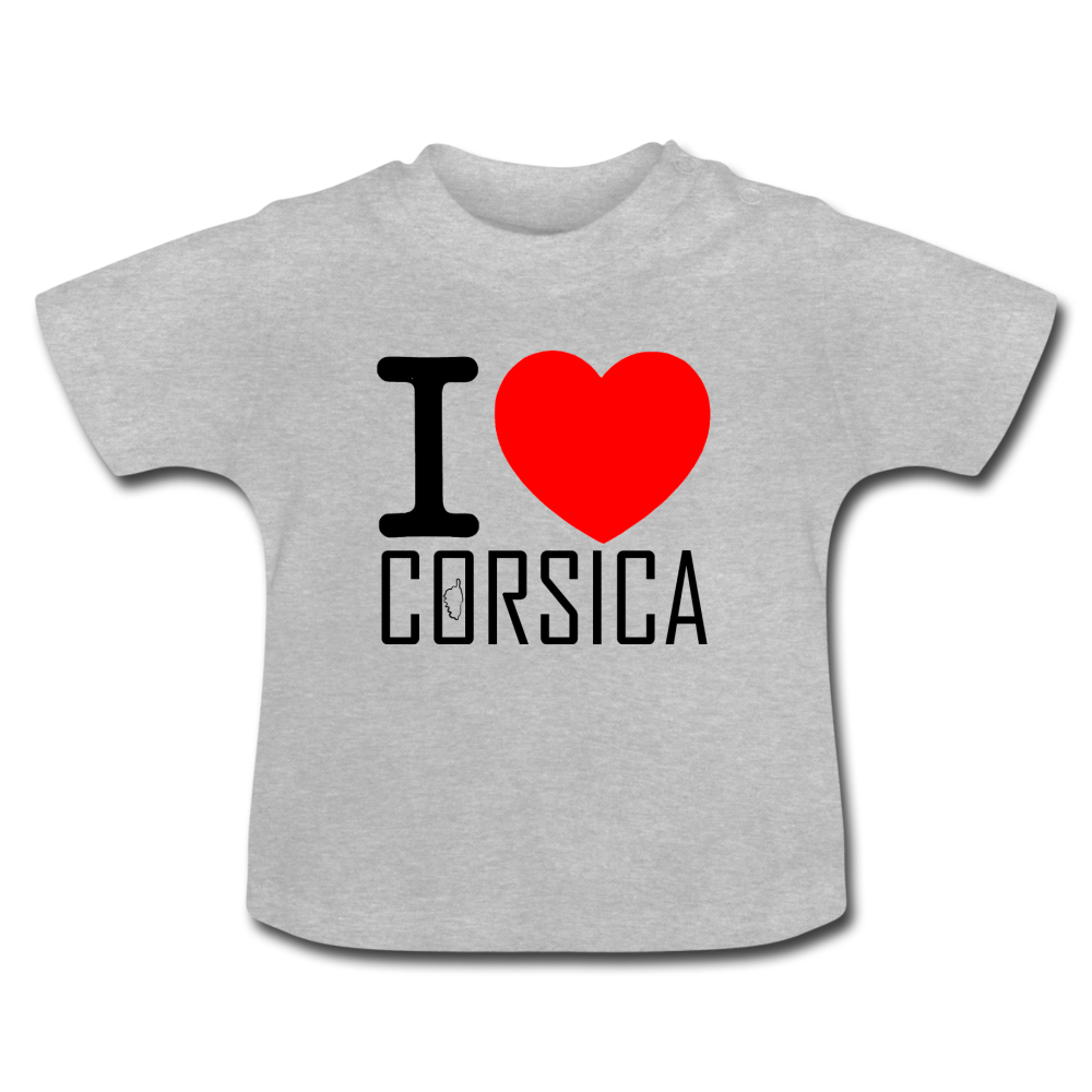 T-shirt Bébé I Love Corsica - Ochju Ochju gris chiné / 3-6 mois SPOD T-shirt Bébé T-shirt Bébé I Love Corsica